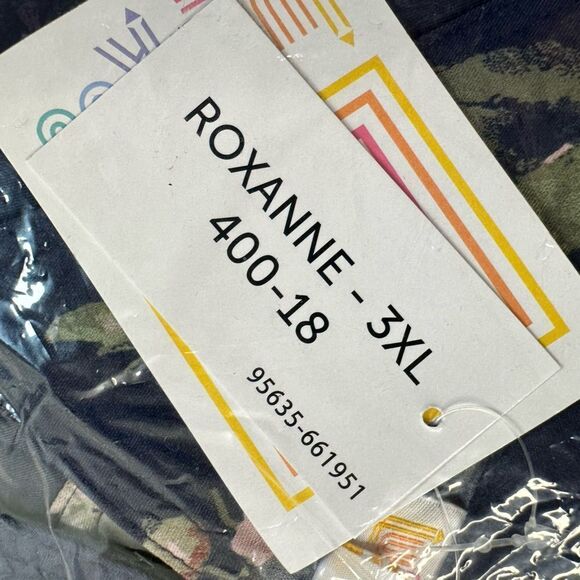 NWT LulaRoe Plus Size Snap Tank “Roxanne” Blue Floral Print Vest - Size 3XL - Picture 4 of 4